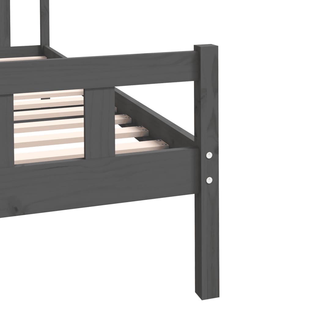 Cadre de lit sans matelas gris bois massif 100x200 cm - XIOS