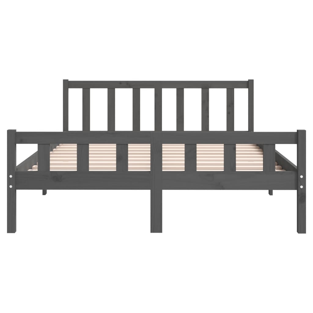 Cadre de lit sans matelas gris bois massif 120x200 cm - XIOS