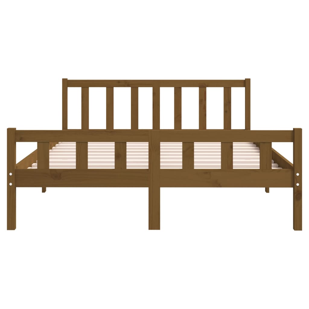 Cadre de lit sans matelas marron miel bois massif 120x200 cm - XIOS