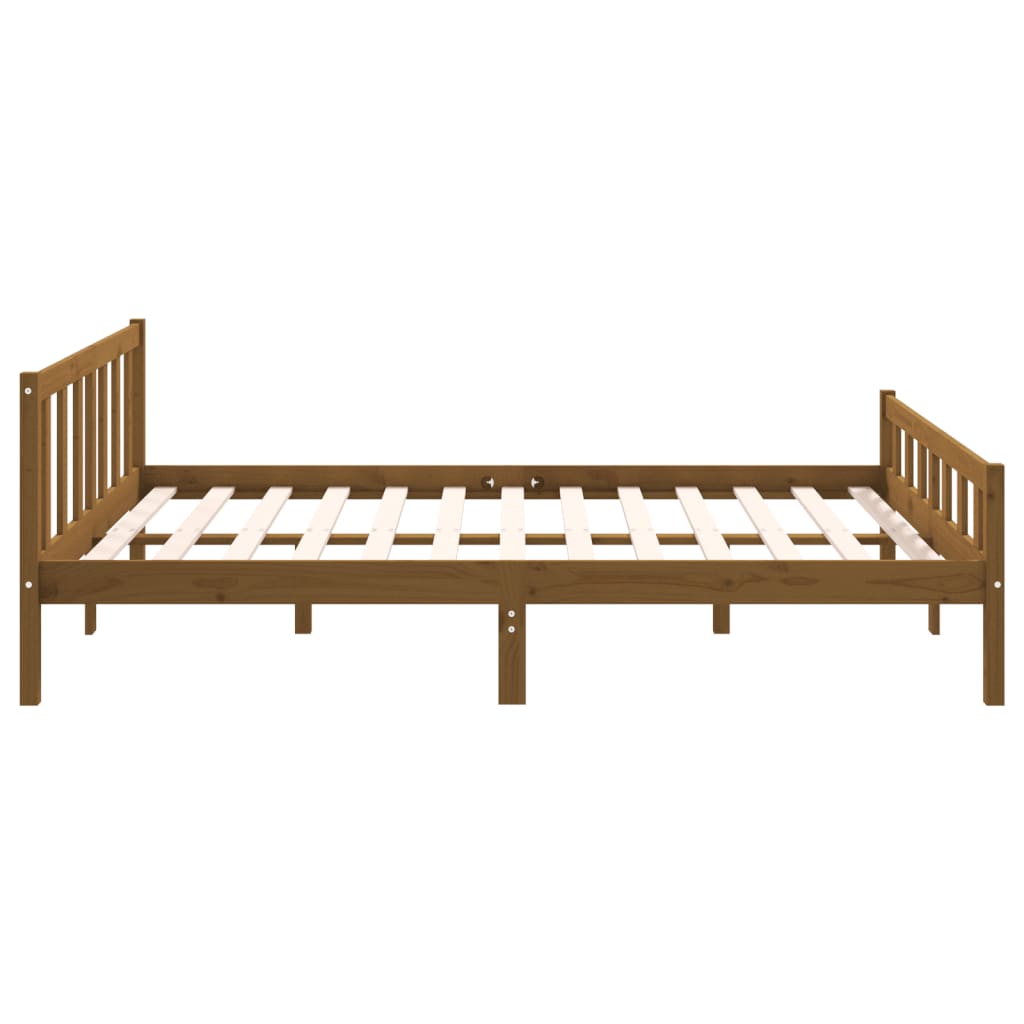Cadre de lit sans matelas marron miel bois massif 120x200 cm - XIOS