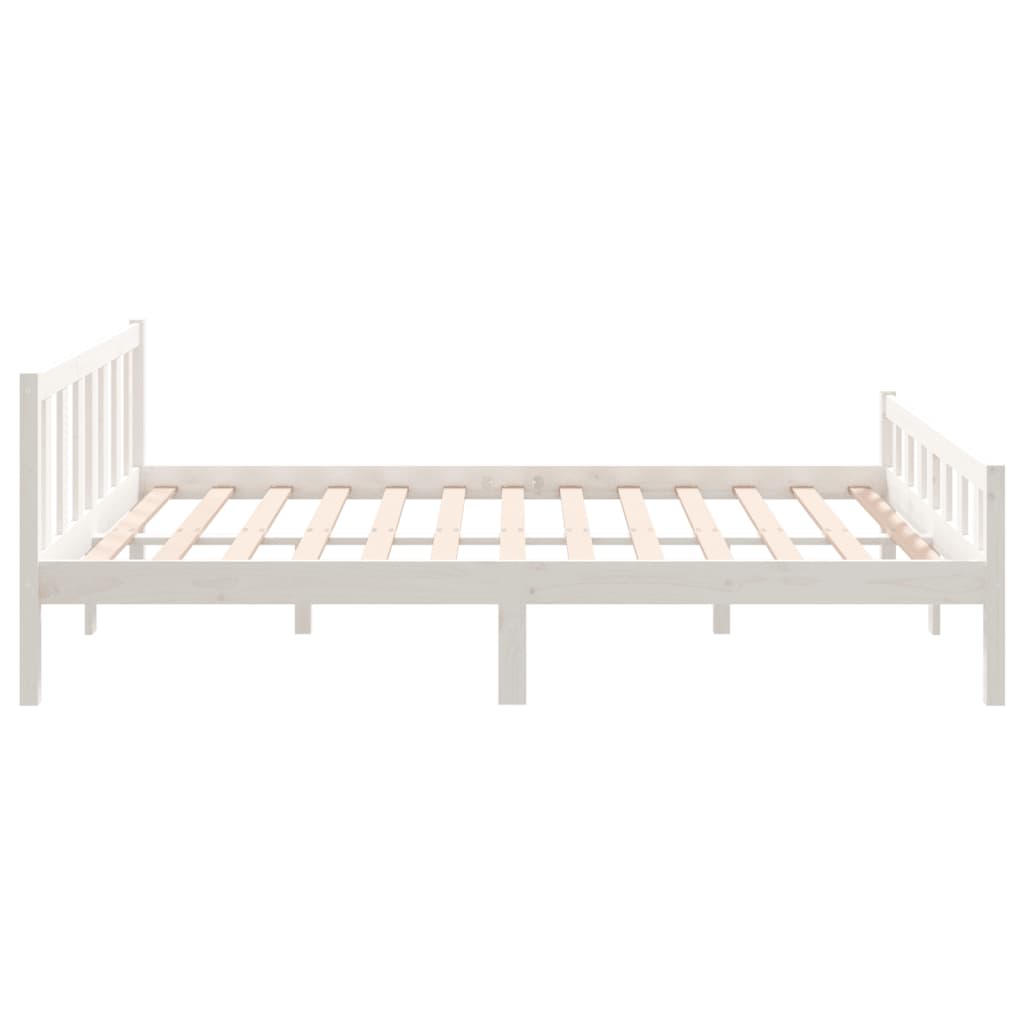 Cadre de lit sans matelas blanc bois de pin massif - XIOS