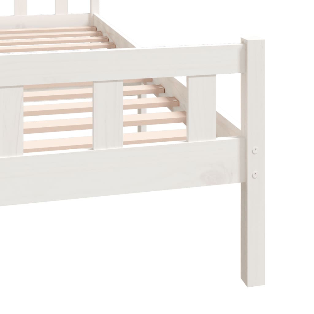 Cadre de lit sans matelas blanc bois massif 160x200 cm - XIOS