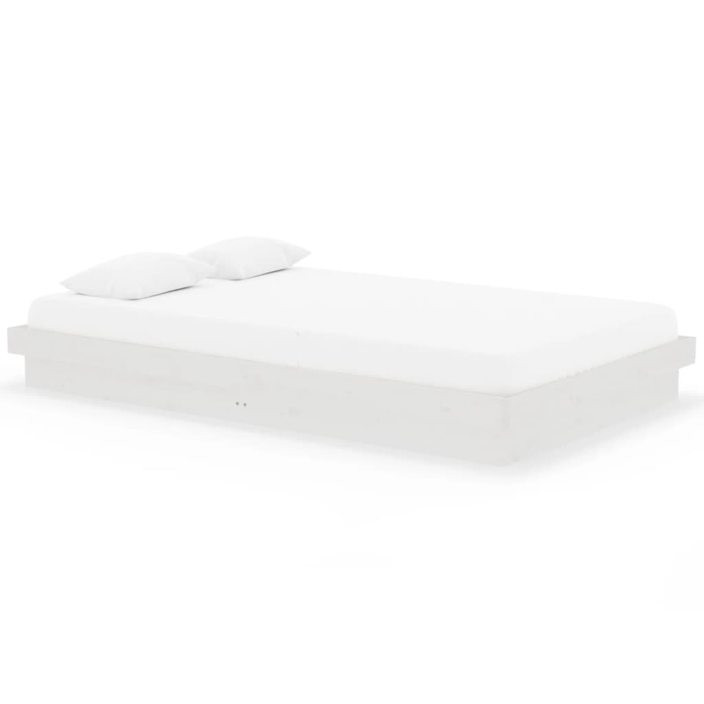 Cadre de lit sans matelas blanc bois massif 120x200 cm - XIOS
