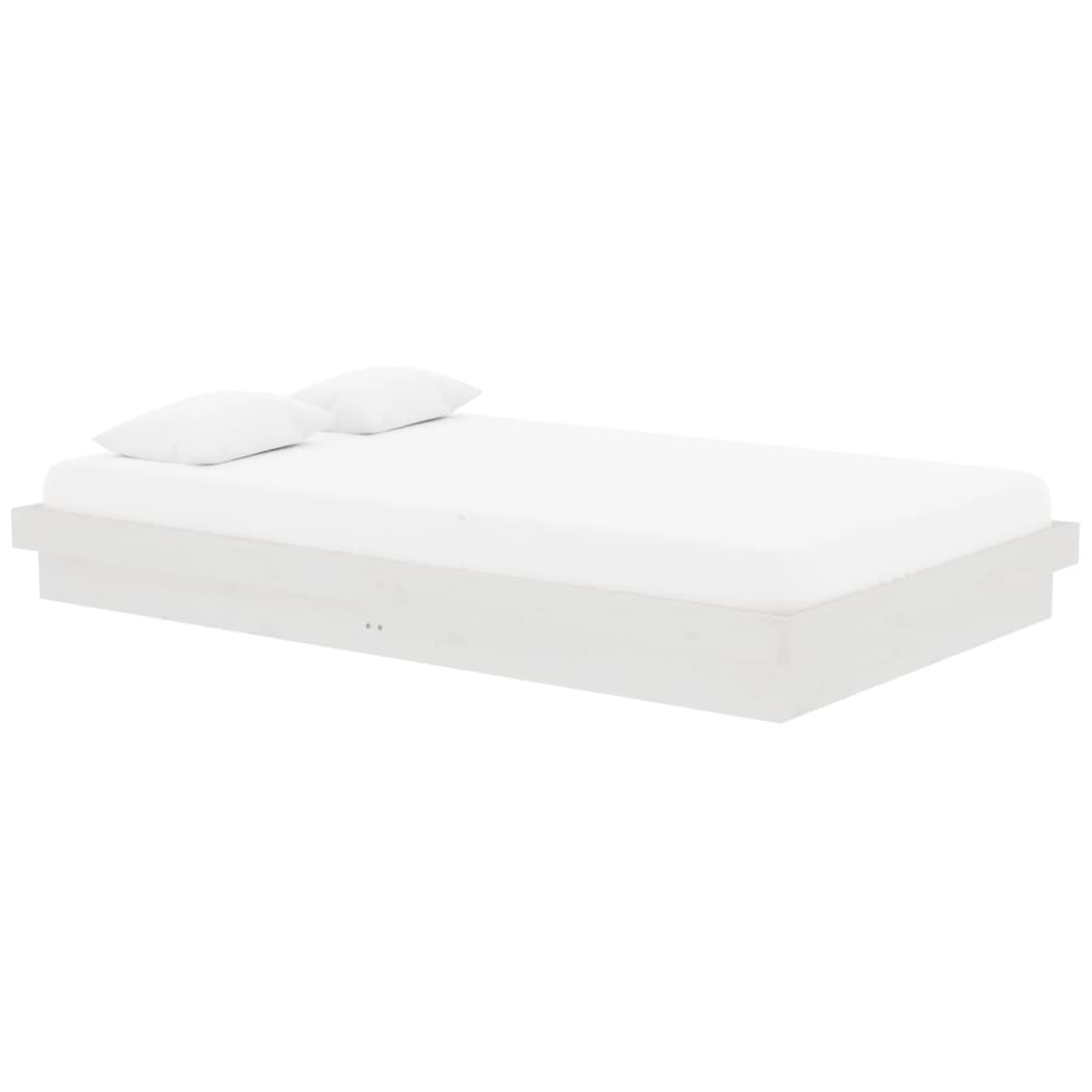 Cadre de lit sans matelas blanc bois massif 120x200 cm - XIOS