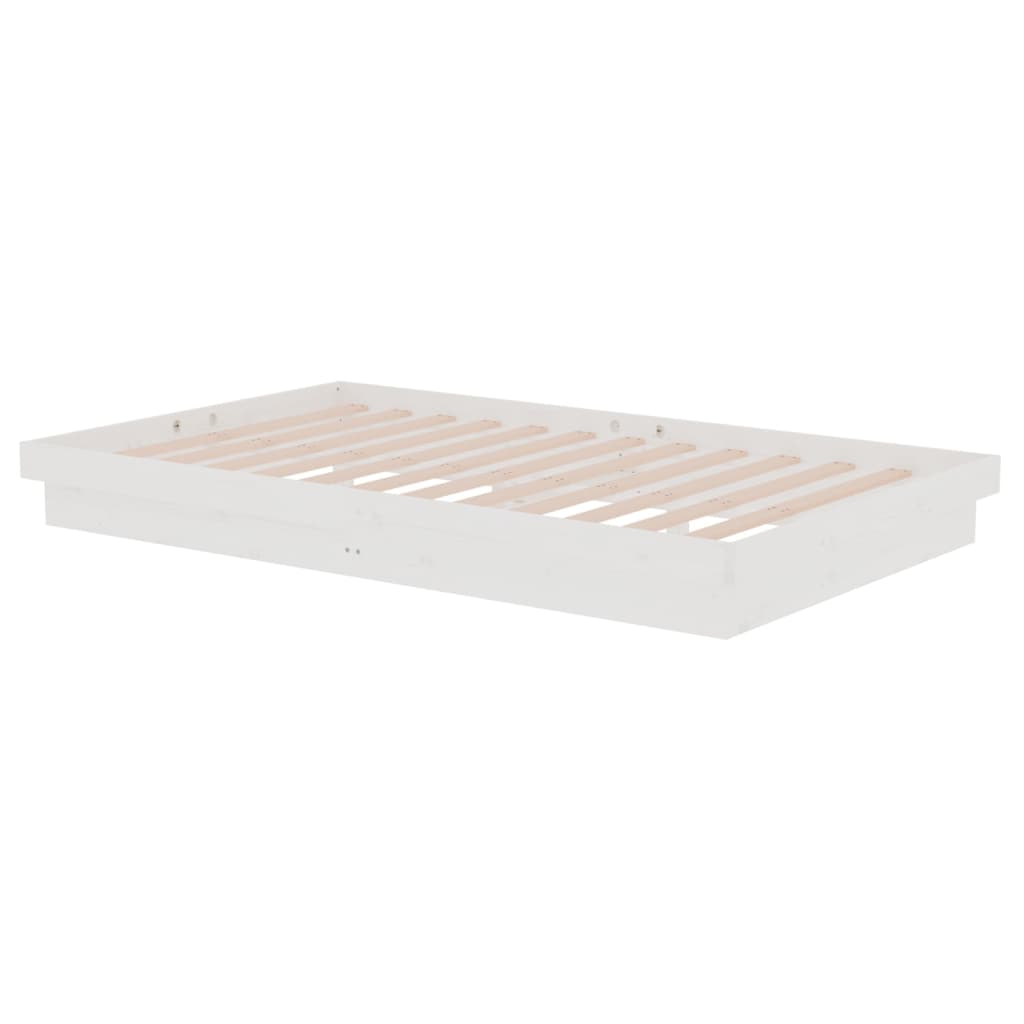 Cadre de lit sans matelas blanc bois massif 120x200 cm - XIOS
