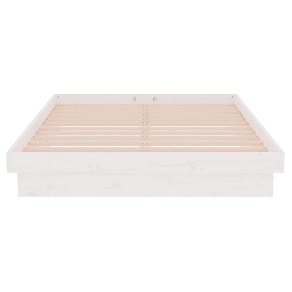 Cadre de lit sans matelas blanc bois massif 120x200 cm - XIOS