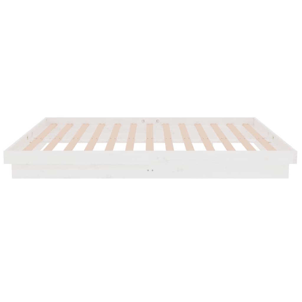 Cadre de lit sans matelas blanc bois massif 120x200 cm - XIOS