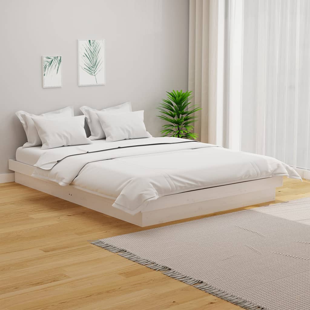 Cadre de lit Blanc Bois massif 140x200 cm - XIOS