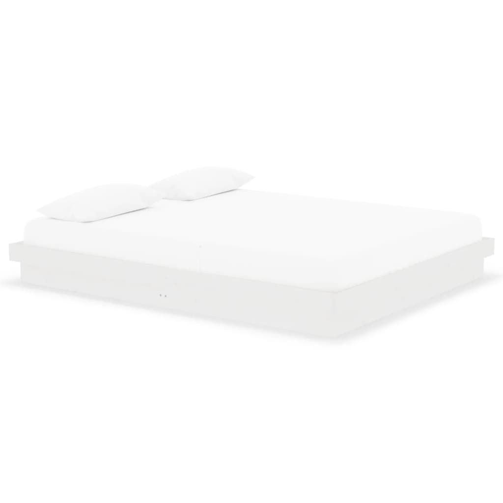 Cadre de lit sans matelas blanc bois massif 160x200 cm - XIOS
