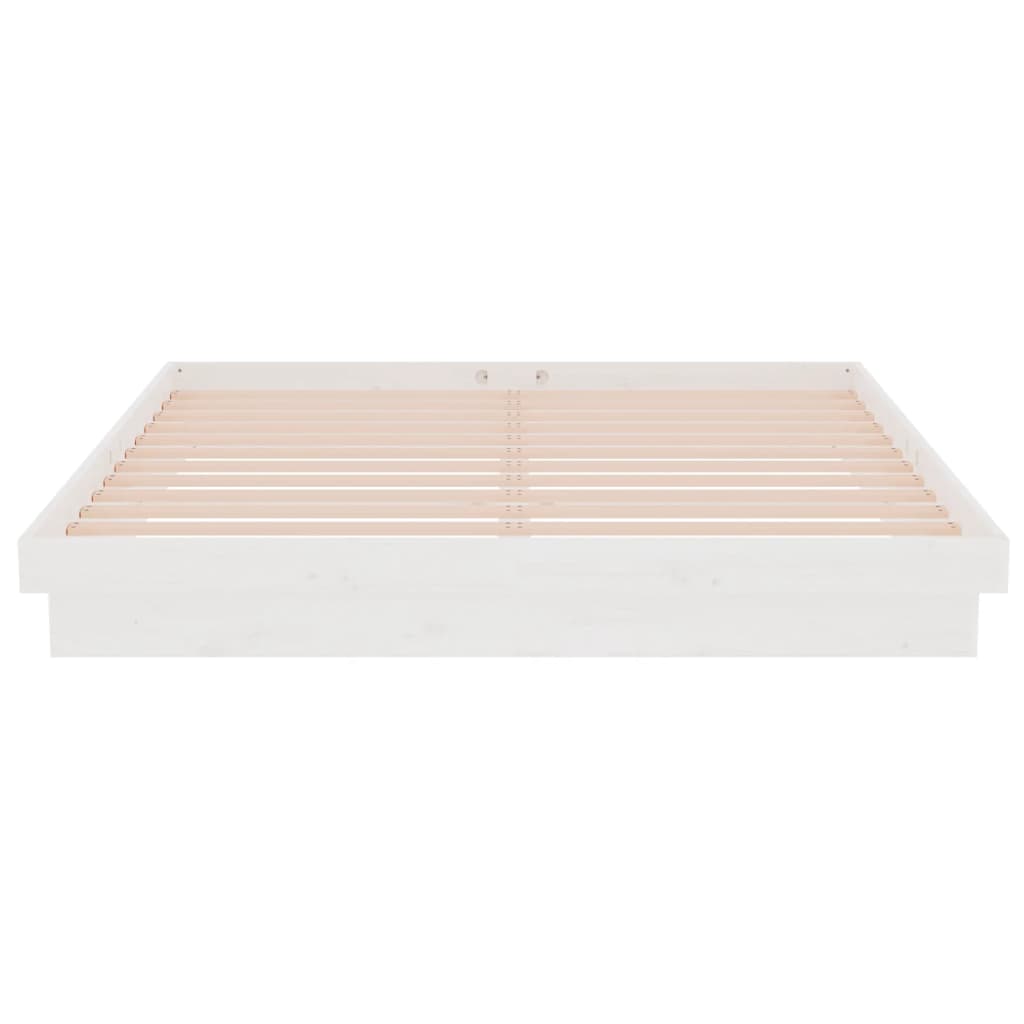 Cadre de lit sans matelas blanc bois massif 160x200 cm - XIOS