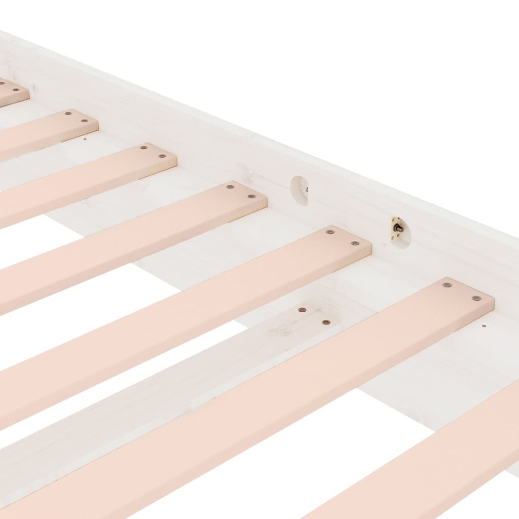 Cadre de lit sans matelas blanc bois massif 160x200 cm - XIOS