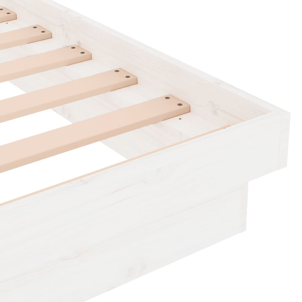Cadre de lit sans matelas blanc bois massif 160x200 cm - XIOS