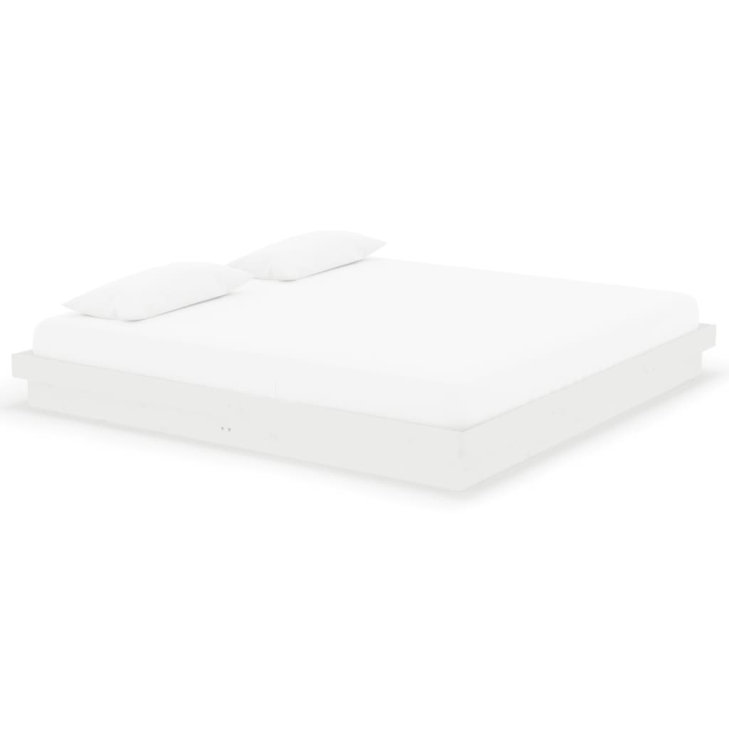 Cadre de lit sans matelas blanc bois massif 200x200 cm - XIOS