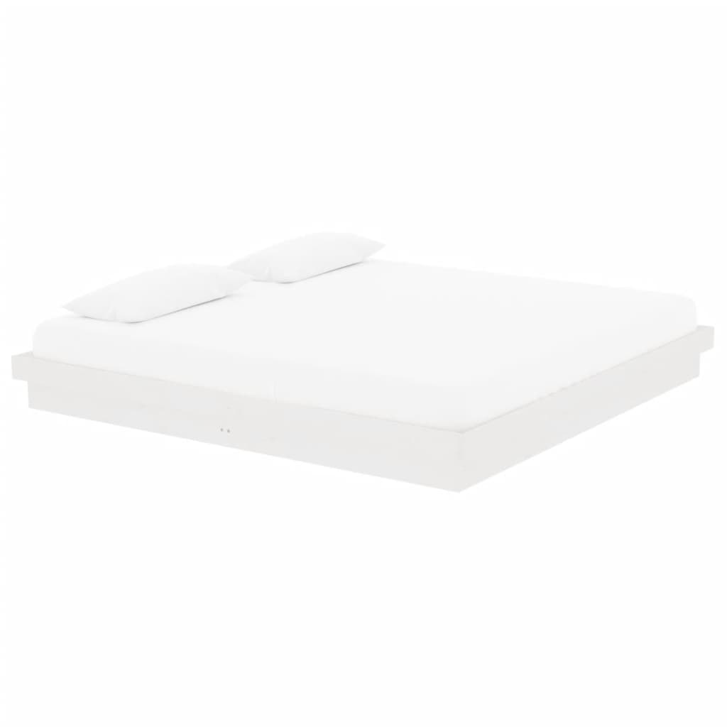Cadre de lit sans matelas blanc bois massif 200x200 cm - XIOS
