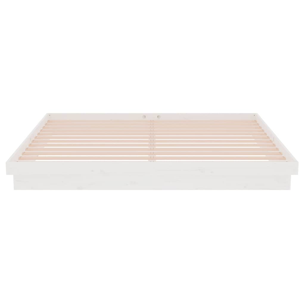 Cadre de lit sans matelas blanc bois massif 200x200 cm - XIOS