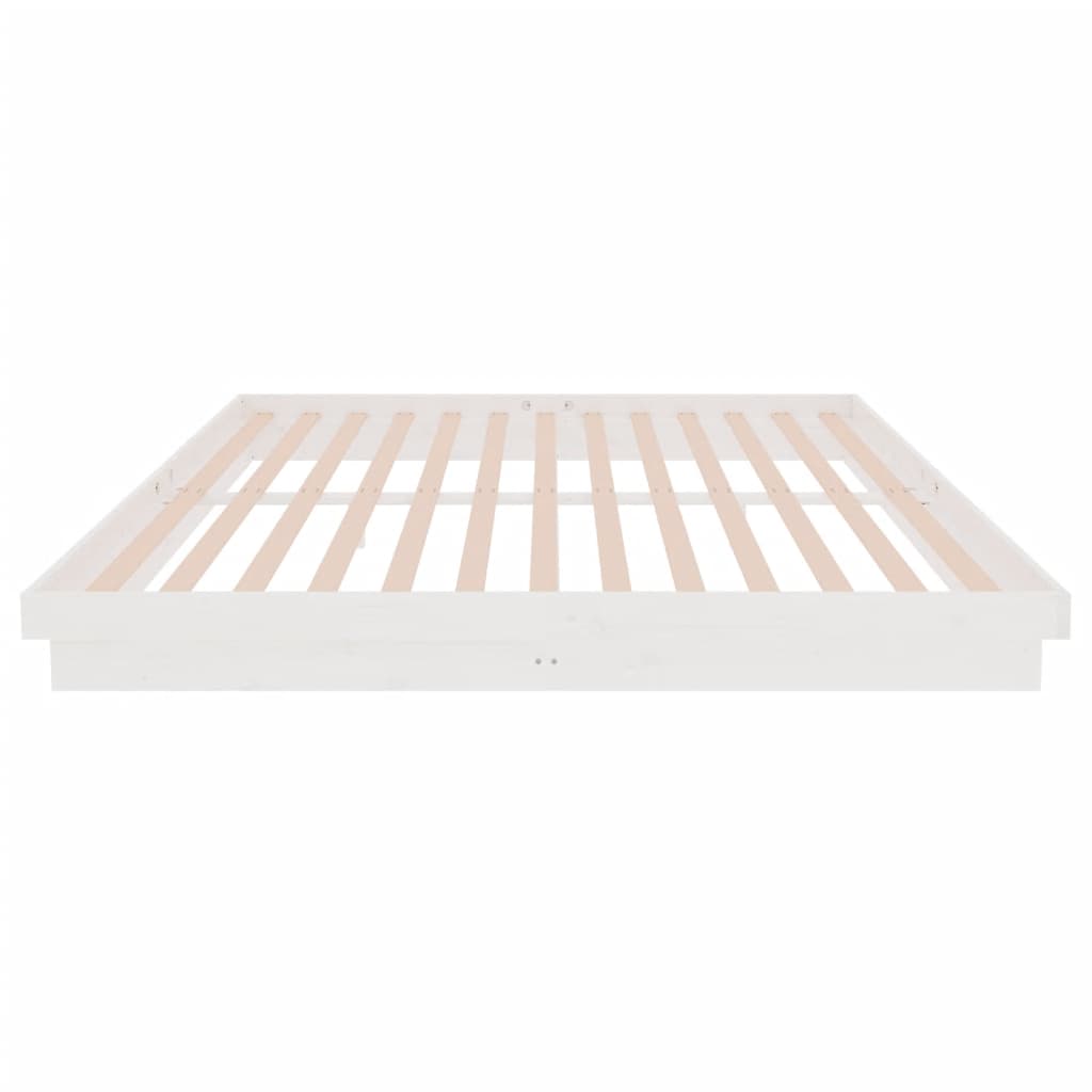 Cadre de lit sans matelas blanc bois massif 200x200 cm - XIOS