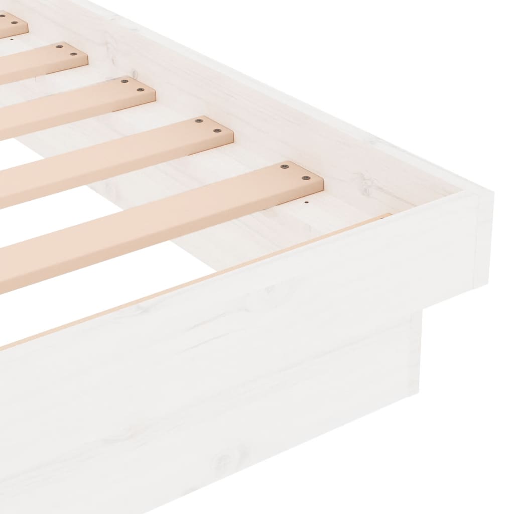 Cadre de lit sans matelas blanc bois massif 200x200 cm - XIOS