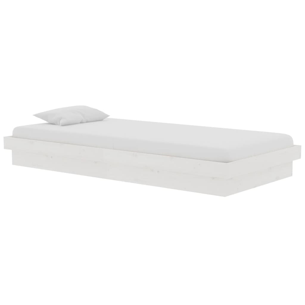 Cadre de lit sans matelas blanc bois massif - XIOS