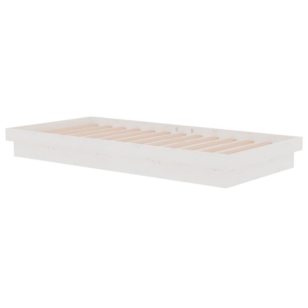 Cadre de lit sans matelas blanc bois massif - XIOS