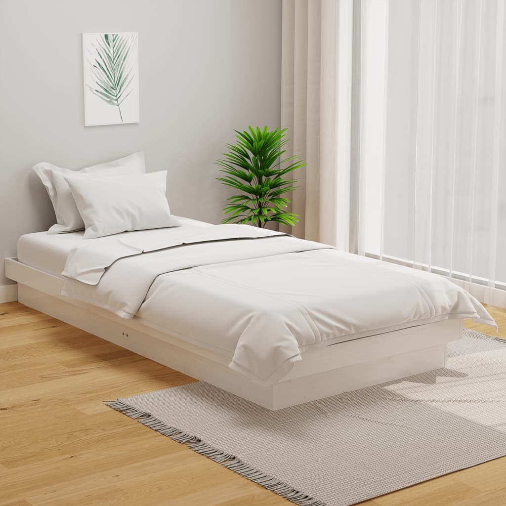 Cadre de lit sans matelas blanc bois massif - XIOS