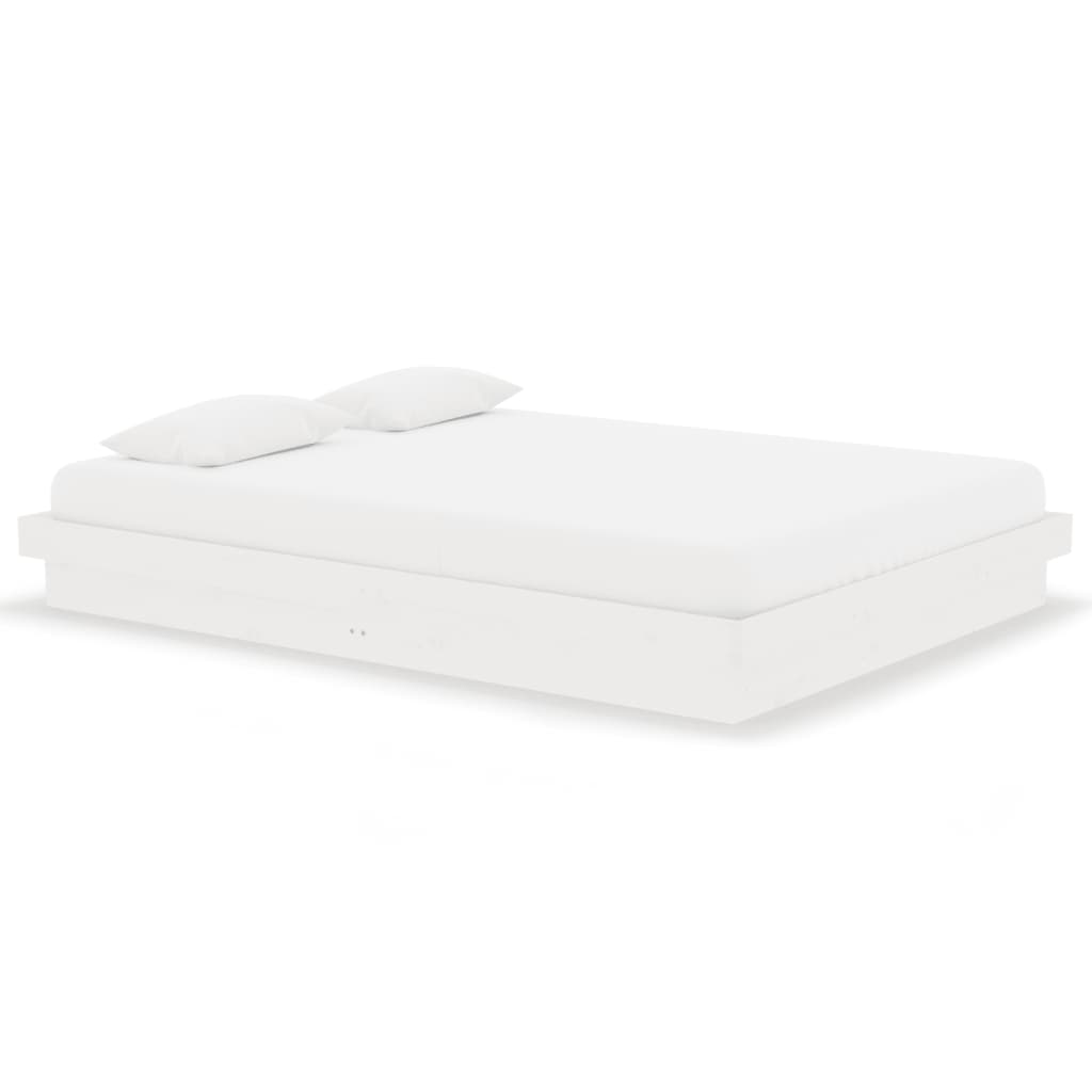 Cadre de lit sans matelas blanc bois massif 140x190 cm - XIOS
