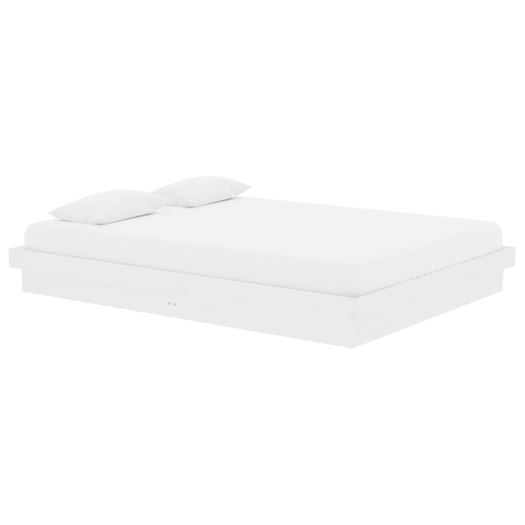 Cadre de lit sans matelas blanc bois massif 140x190 cm - XIOS