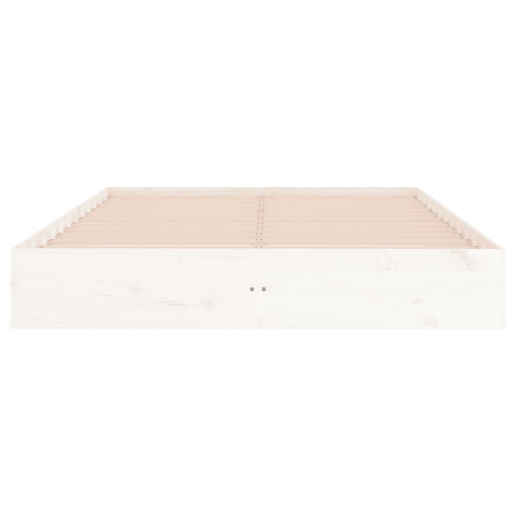 Cadre de lit sans matelas blanc bois massif 180x200 cm - XIOS
