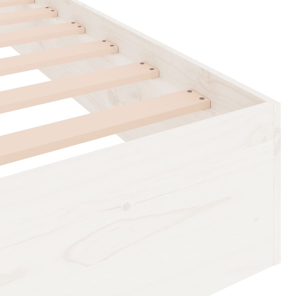 Cadre de lit sans matelas blanc bois massif 180x200 cm - XIOS