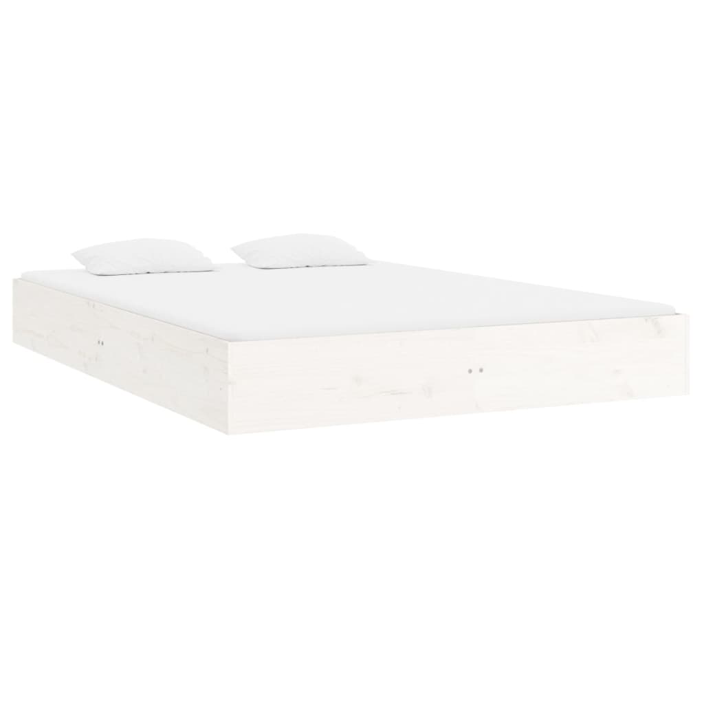 Cadre de lit sans matelas blanc bois massif 140x200 cm - XIOS