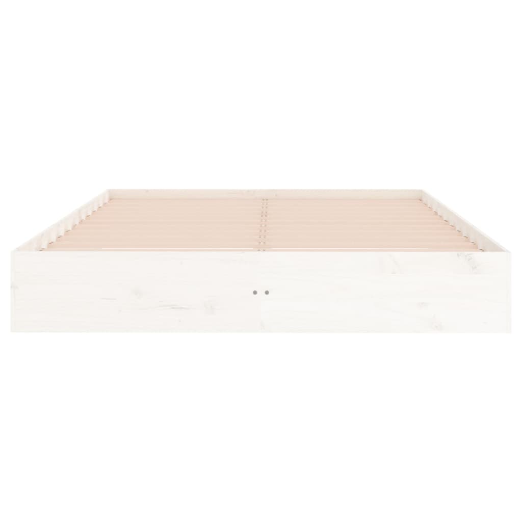 Cadre de lit sans matelas blanc bois massif 140x200 cm - XIOS