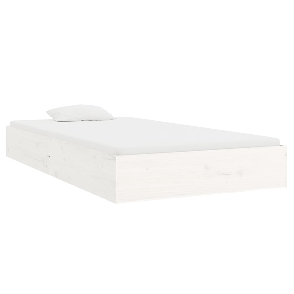Cadre de lit sans matelas blanc bois massif 100x200 cm - XIOS