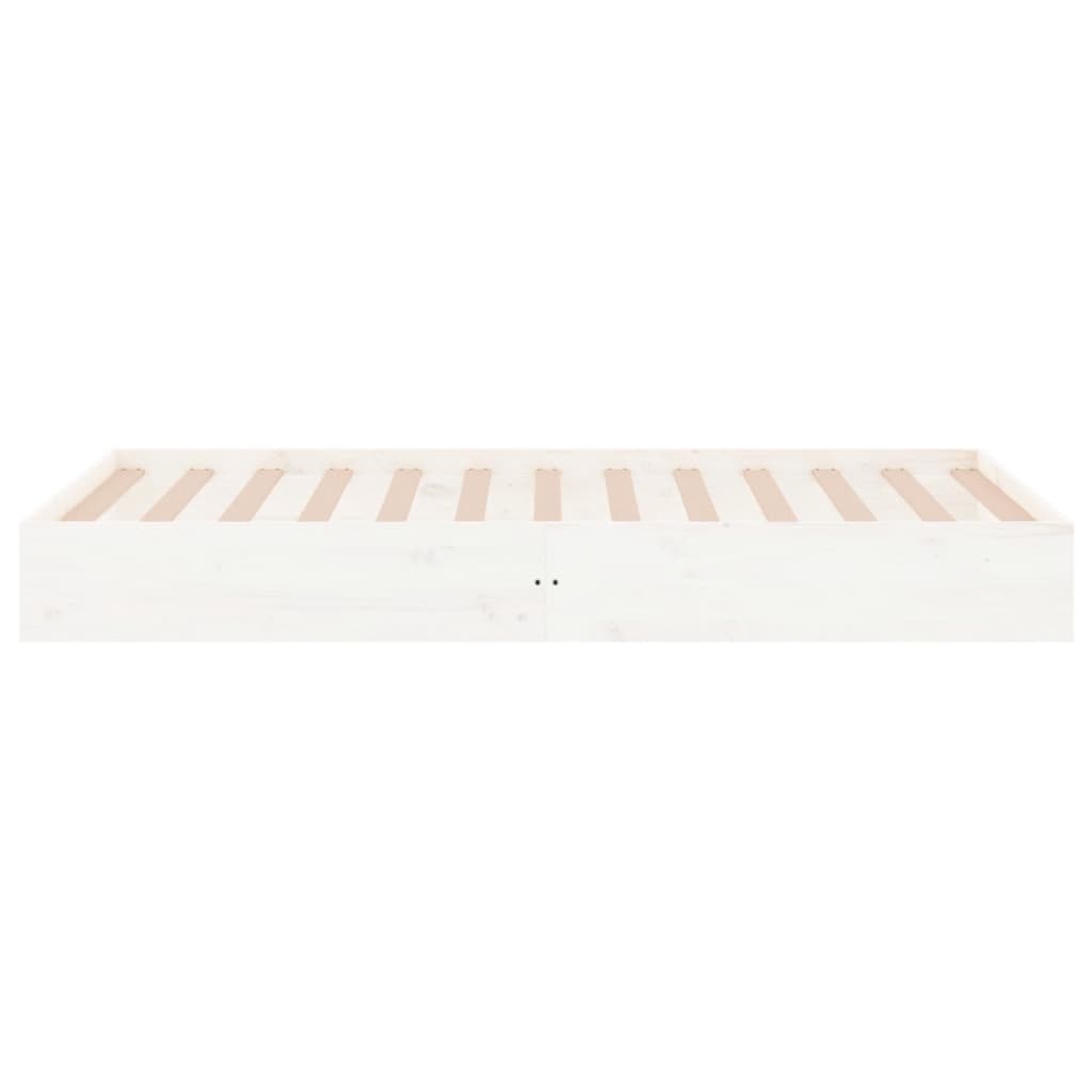 Cadre de lit sans matelas blanc bois massif 100x200 cm - XIOS