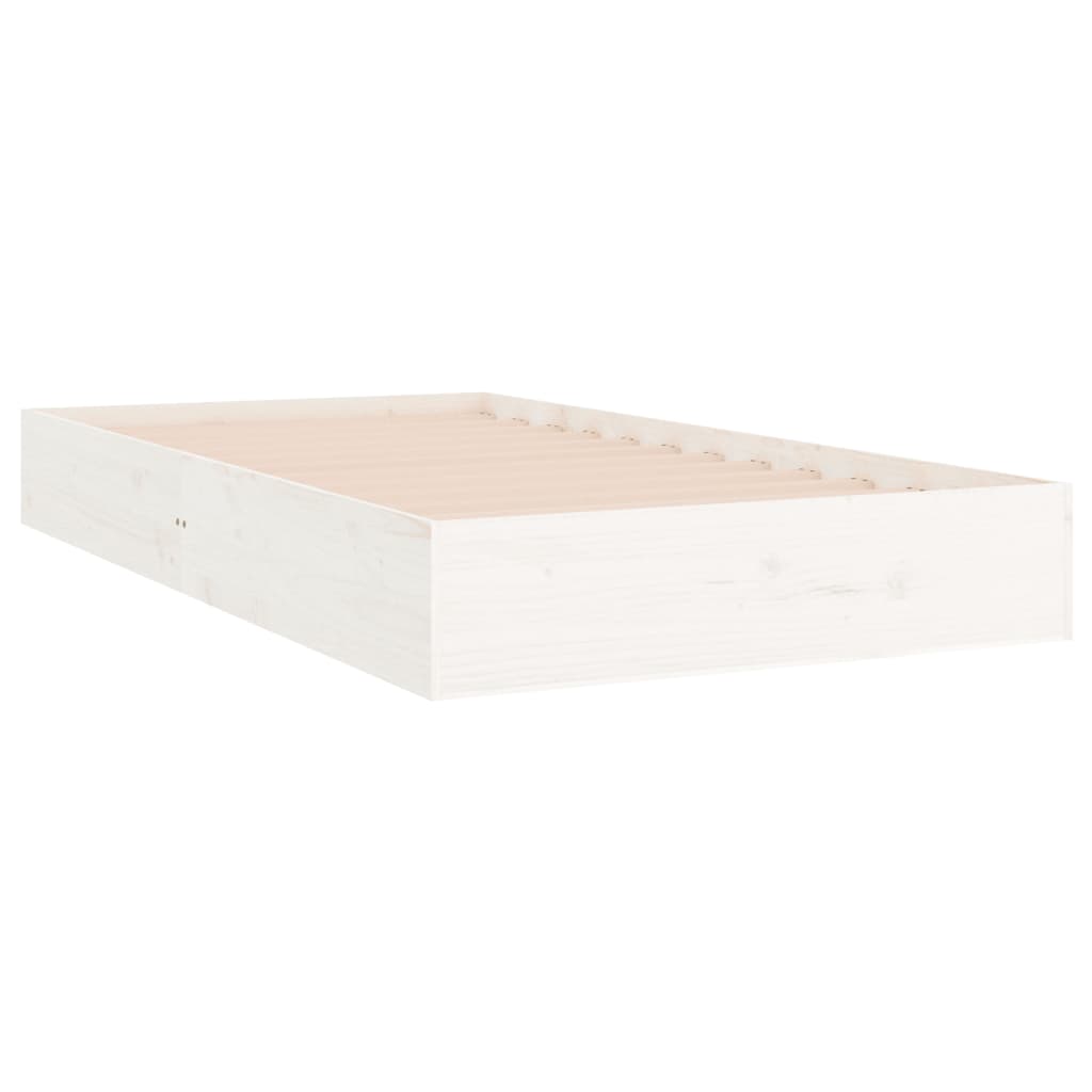 Cadre de lit sans matelas blanc bois massif 90x200 cm - XIOS