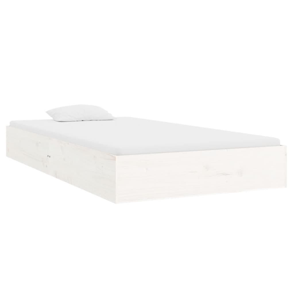 Cadre de lit sans matelas blanc bois massif 90x200 cm - XIOS