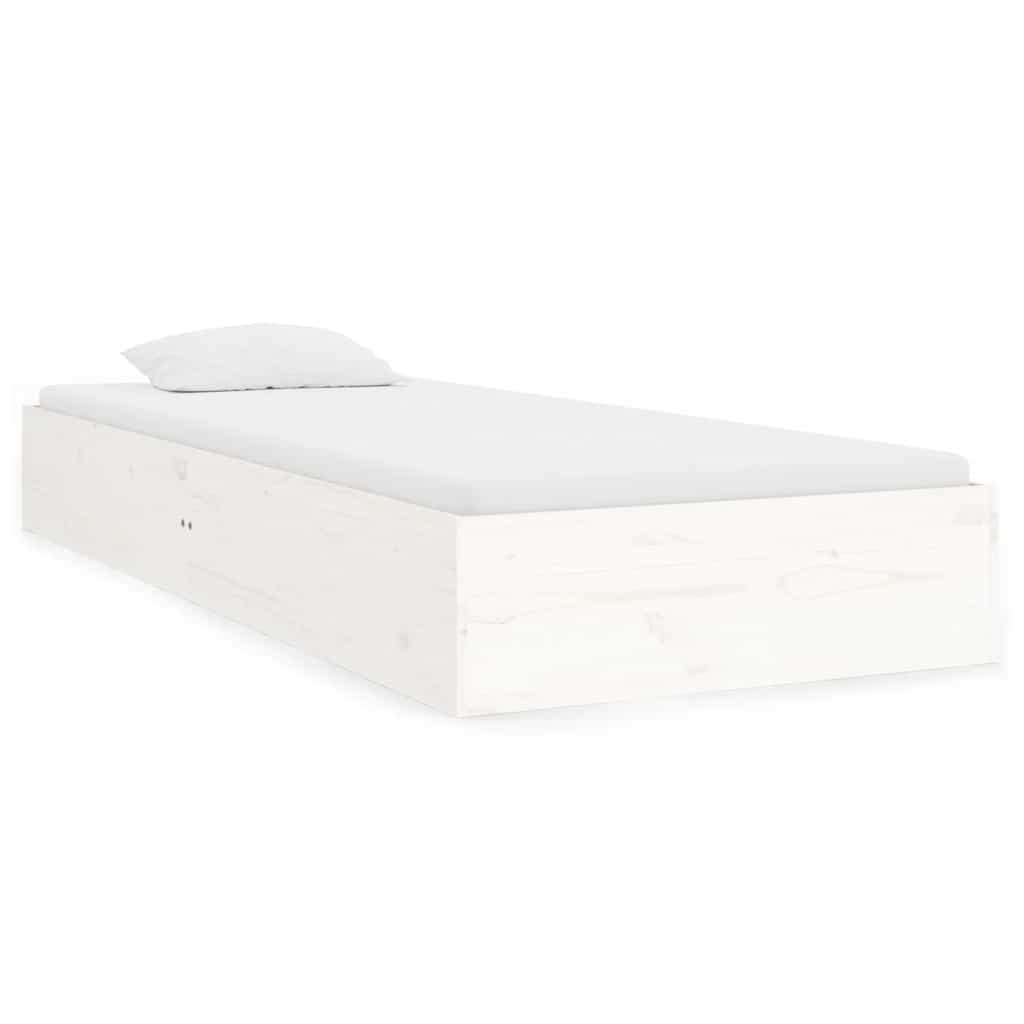 Cadre de lit sans matelas blanc bois massif 75x190 cm - XIOS