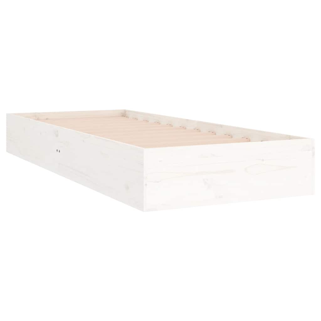 Cadre de lit sans matelas blanc bois massif 75x190 cm - XIOS