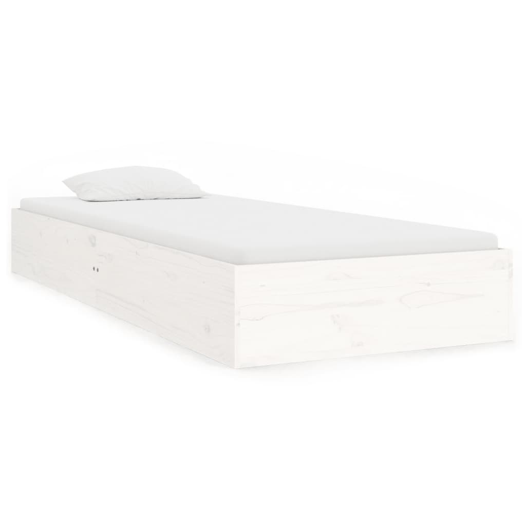 Cadre de lit sans matelas blanc bois massif 90x190 cm - XIOS