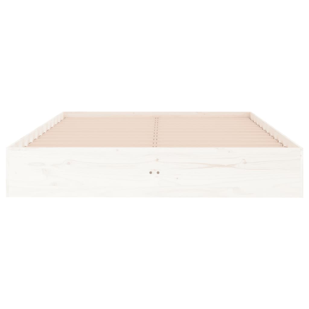 Cadre de lit sans matelas blanc bois massif 120x190 cm - XIOS