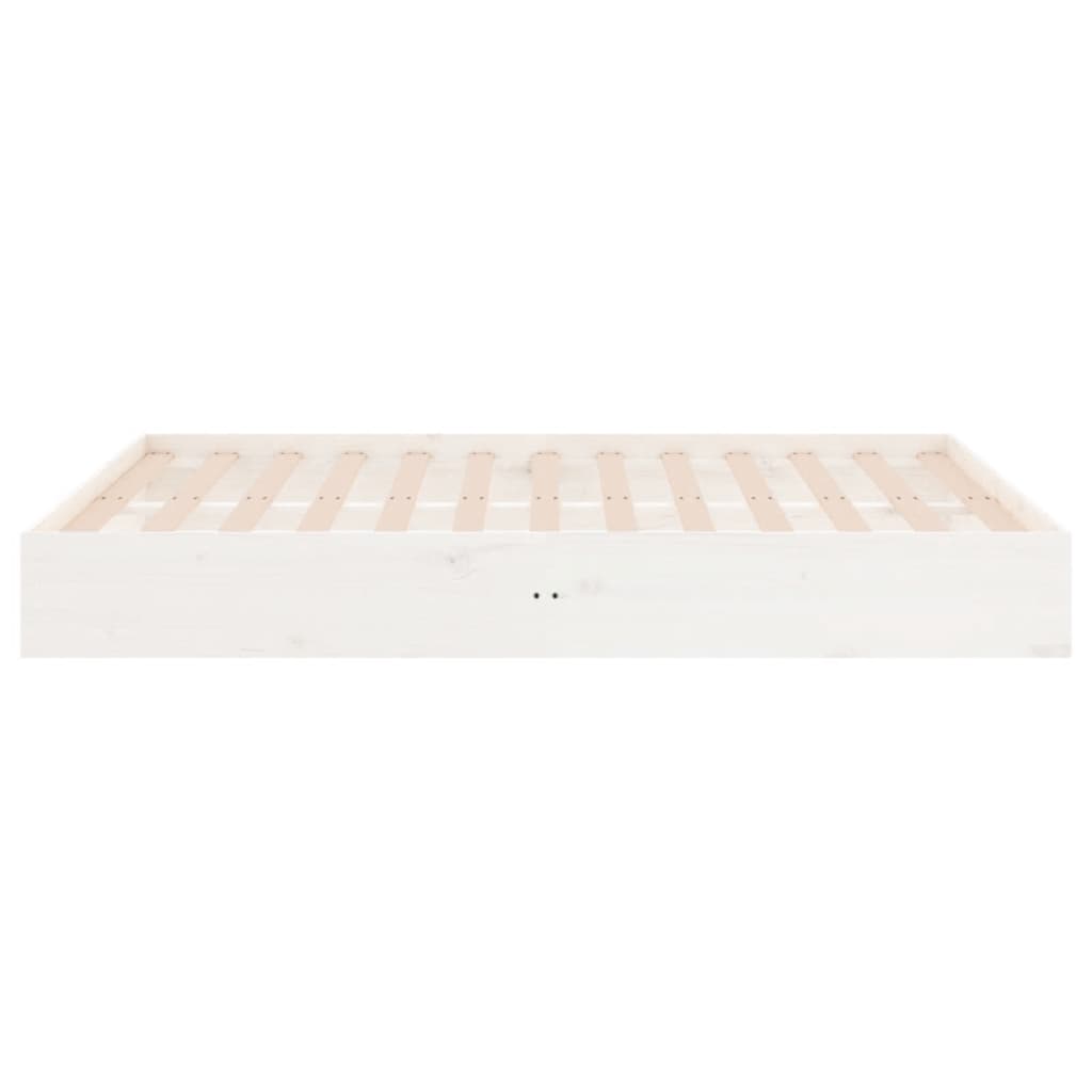 Cadre de lit sans matelas blanc bois massif 140x190 cm - XIOS