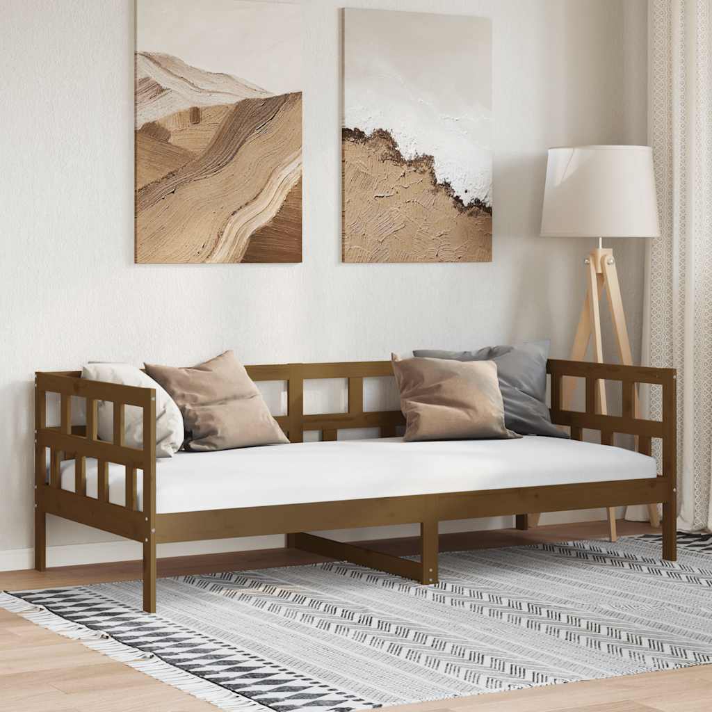 Lit de jour sans matelas marron miel bois pin massif 80x200 cm - XIOS