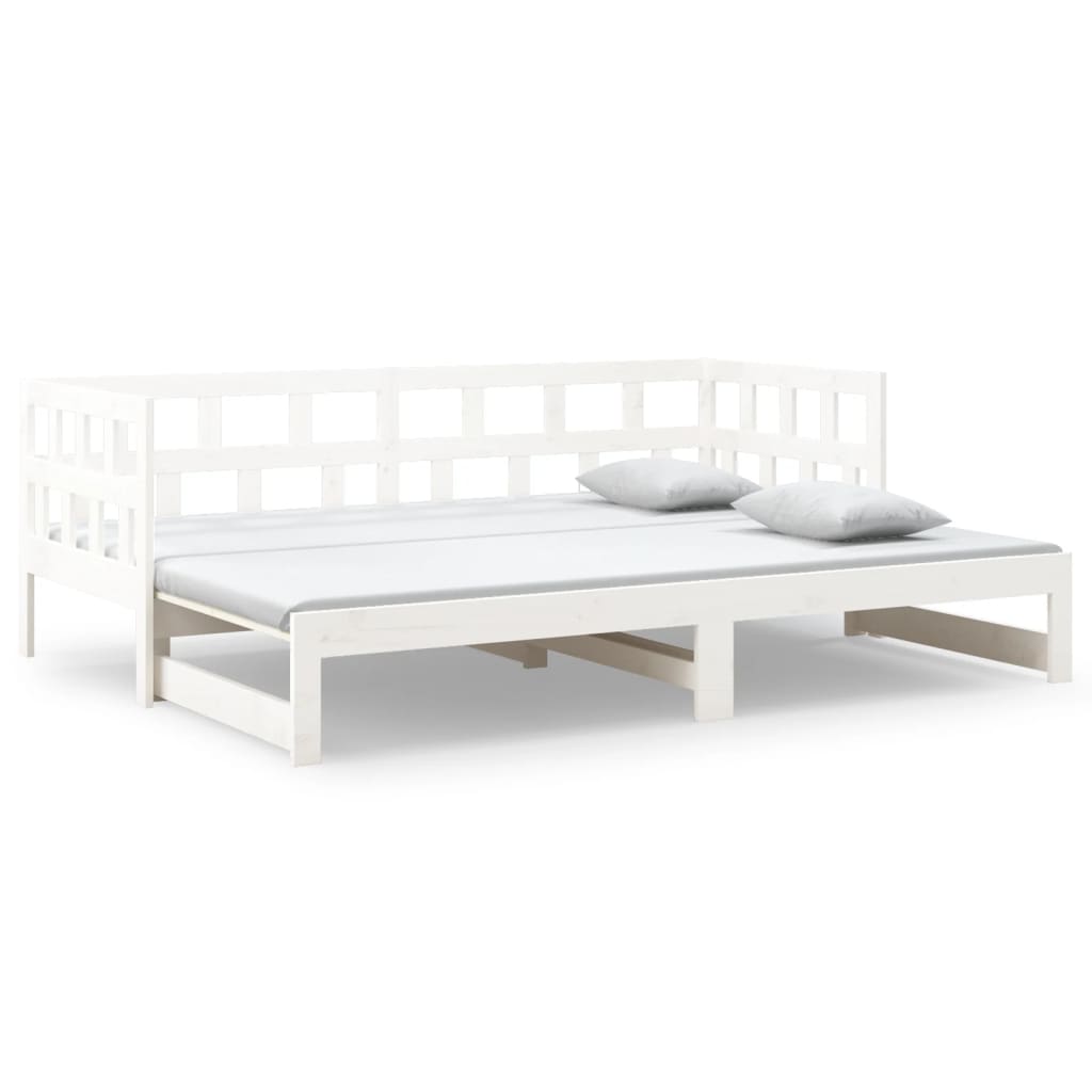 Lit coulissant sans matelas blanc 2x(90x200) cm - XIOS