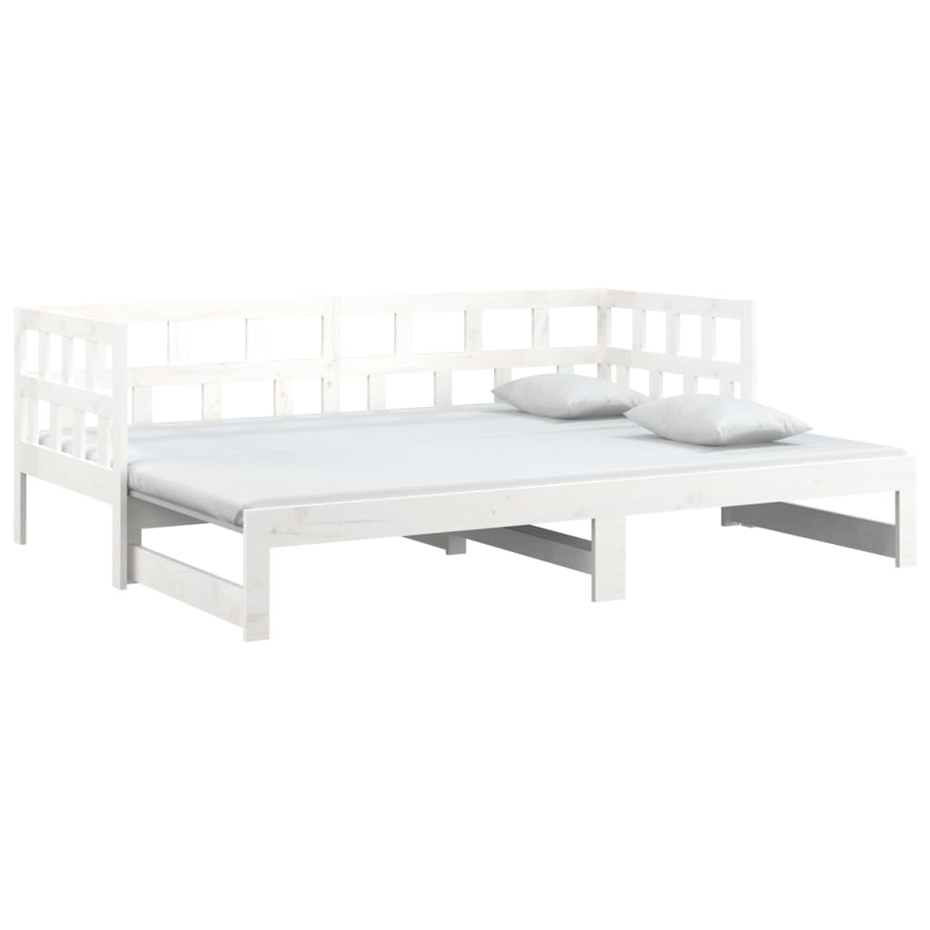 Lit coulissant sans matelas blanc 2x(90x200) cm - XIOS