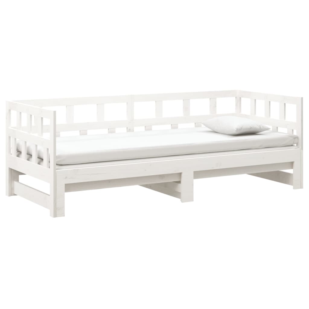 Lit coulissant sans matelas blanc 2x(90x200) cm - XIOS