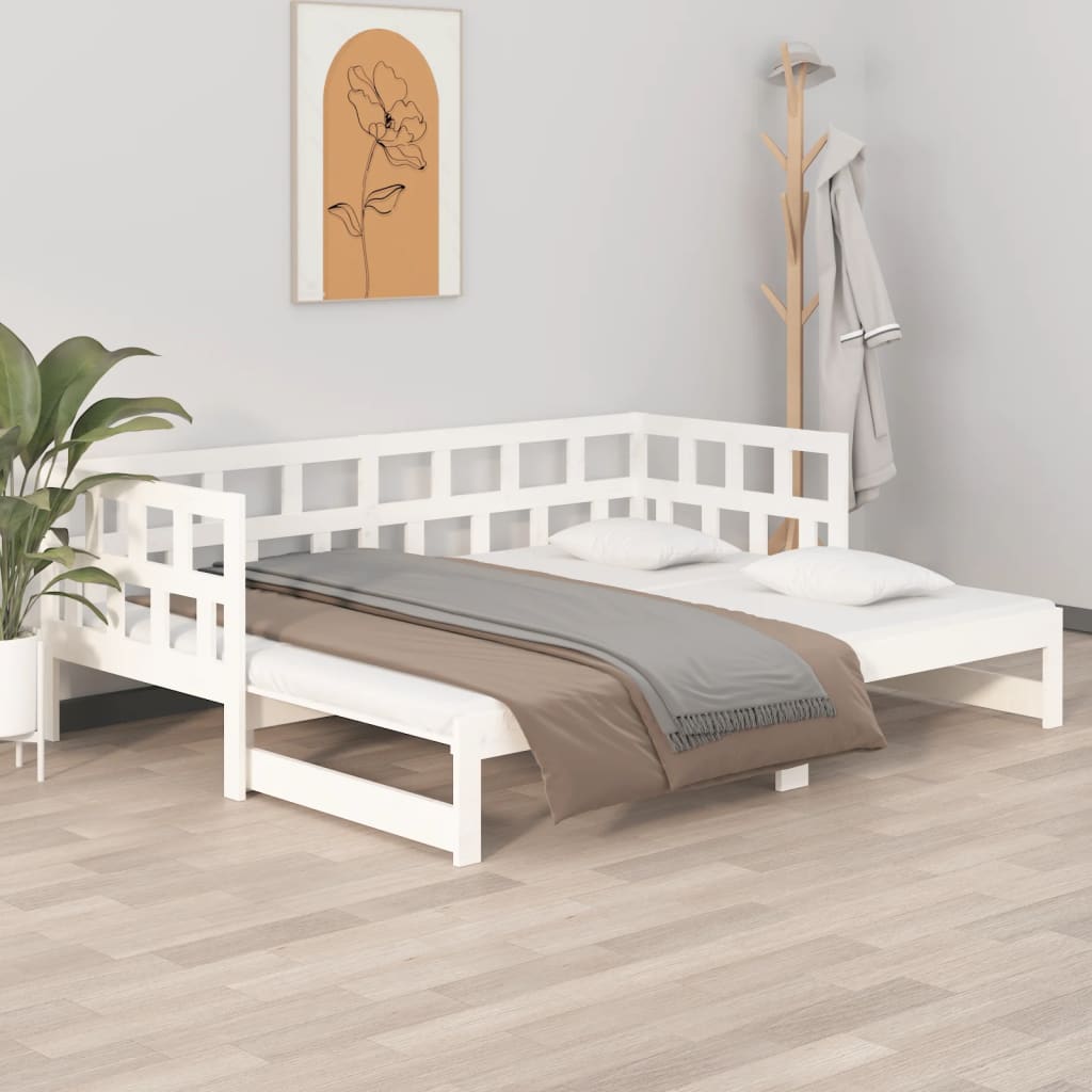 Lit coulissant sans matelas blanc 2x(90x200) cm - XIOS