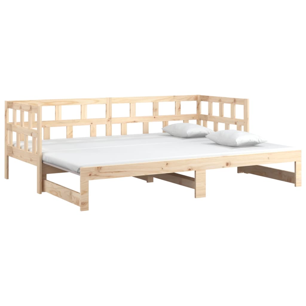 Lit coulissant sans matelas bois de pin solide 2x(80x200) cm - XIOS