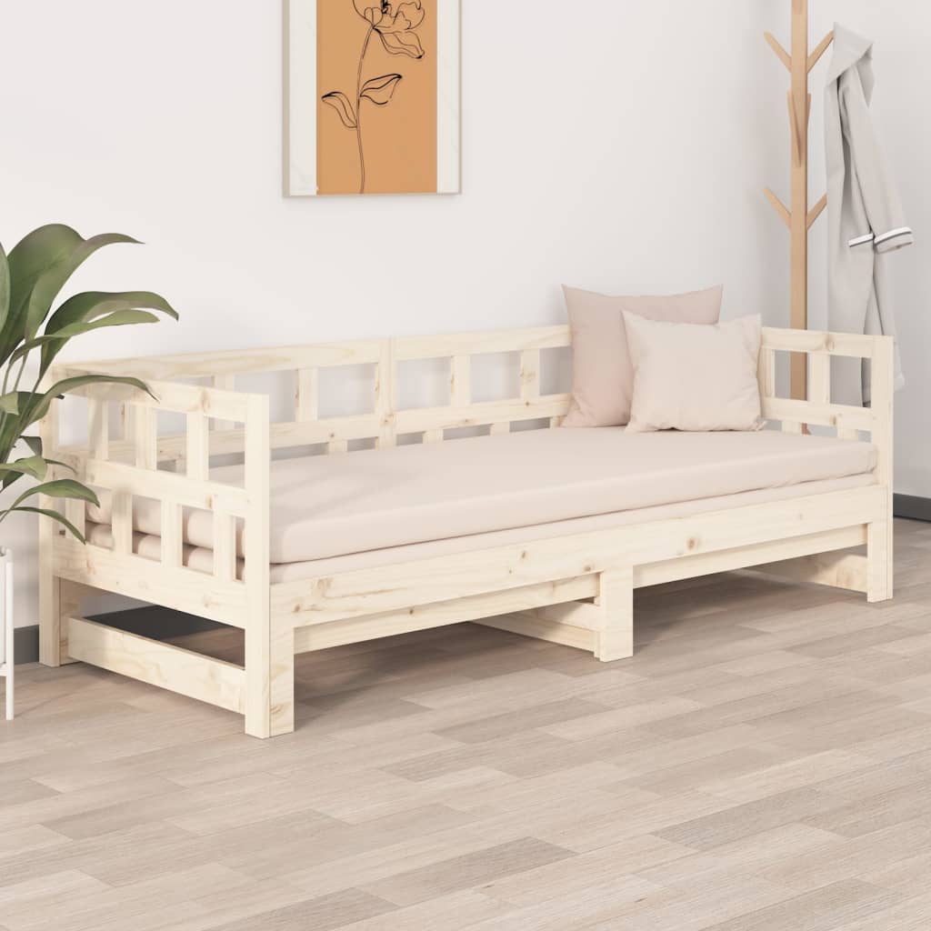 Lit coulissant sans matelas bois de pin solide 2x(80x200) cm - XIOS