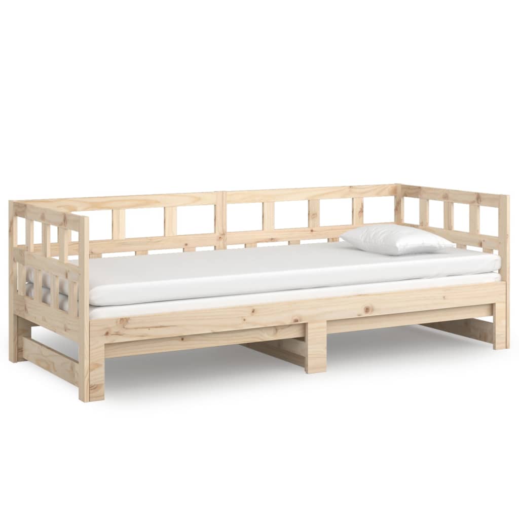 Lit coulissant sans matelas bois de pin solide 2x(80x200) cm - XIOS