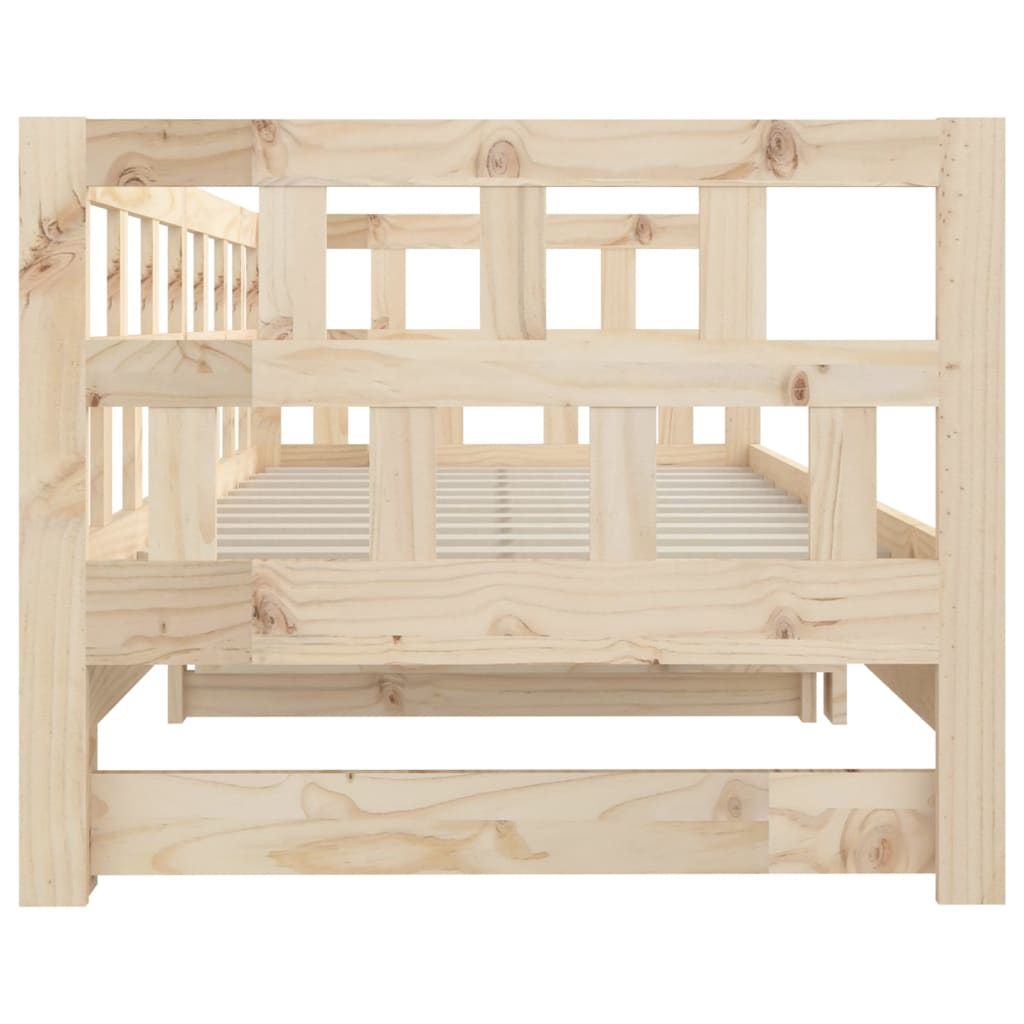 Lit coulissant sans matelas bois de pin solide 2x(80x200) cm - XIOS