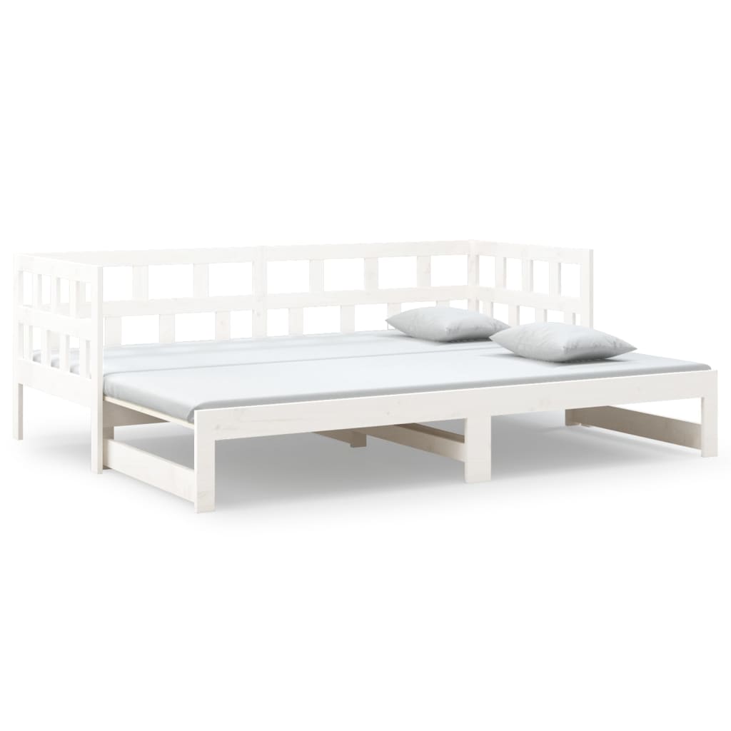 Lit coulissant sans matelas blanc 2x(90x190) cm