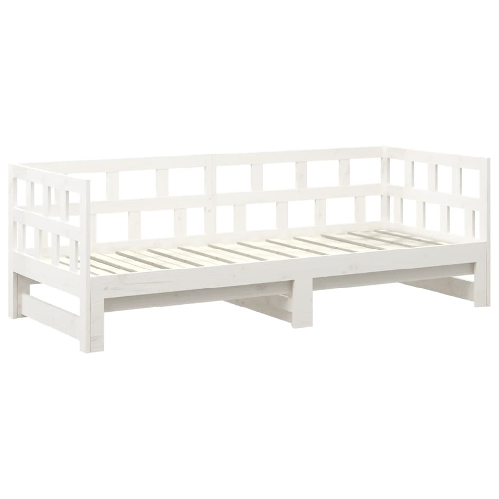 Lit coulissant sans matelas blanc 2x(90x190) cm - XIOS